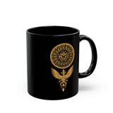 Shadow Phoenix Tribal Emblem Illustration Black Mug