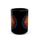 Neon Aztec Calendar Black Mug