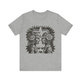 Mirrored Aztec Warriors in Glyph Style Unisex T-Shirt