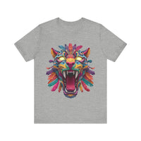 Rainbow Jaguar Mask Comic Style Unisex T-Shirt