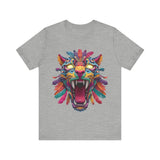 Rainbow Jaguar Mask Comic Style Unisex T-Shirt