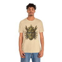 Aztec Golden Feather Headdress Mask Unisex T-Shirt