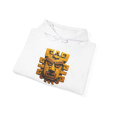 Ancient Andean Warrior Mask Golden Glyph Style Unisex Hoodie
