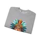 Aztec Royal Warrior Queen Portrait Illustration Unisex Sweatshirt