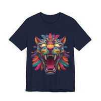 Rainbow Jaguar Mask Comic Style Unisex T-Shirt