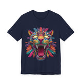 Rainbow Jaguar Mask Comic Style Unisex T-Shirt