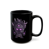 Aztec Shadow Warrior God with Glowing Eyes Black Mug