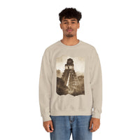 Vintage Tikal Jungle Temple Sepia Print Unisex Sweatshirt