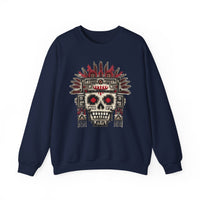 Pixel Art Aztec Skull Totem Unisex Sweatshirt