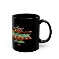 Sacred Geometric Textile Pattern Illustration Black Mug