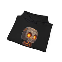 Glow-Eyed Tribal Stone Skull Unisex Hoodie