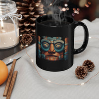 Stone Guardian of the Ancients Illustration Black Mug
