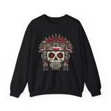 Pixel Art Aztec Skull Totem Unisex Sweatshirt