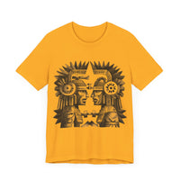 Mirrored Aztec Warriors in Glyph Style Unisex T-Shirt