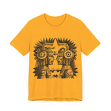 Mirrored Aztec Warriors in Glyph Style Unisex T-Shirt