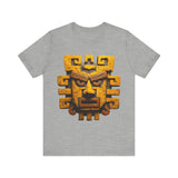 Ancient Andean Warrior Mask Golden Glyph Style Unisex T-Shirt
