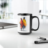 Andean Couple Poncho Art Black Mug