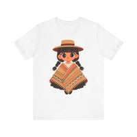 Cartoon Girl in Traditional Poncho Peru Unisex T-Shirt