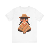 Cartoon Girl in Traditional Poncho Peru Unisex T-Shirt