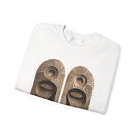 Wooden Andean Duality Totem Faces Tribal Symbol Unisex Sweatshirt