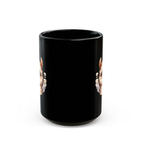 Inca Andean Llama Baby Face Illustration Black Mug