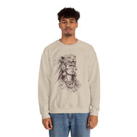 Aztec Warrior Woman Jaguar Spirit Sketch Unisex Sweatshirt