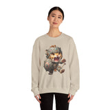 Chibi Mayan Jaguar Warrior with Tribal Shield Unisex Sweatshirt