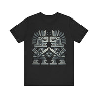Obsidian Blade Warriors Aztec Glyph Style Unisex T-Shirt
