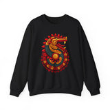 Quetzalcoatl Feathered Sun Serpent Glyph Style Unisex Sweatshirt