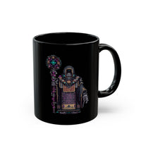 Cyber Temple Techno Priest Pixel Art Black Mug