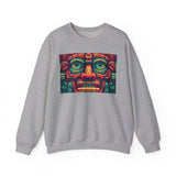 Neon Aztec Mask God Illustration Unisex Sweatshirt