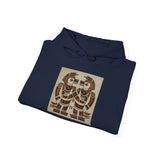 Twin Tribal Harmony Glyph Symmetrical Design Unisex Hoodie