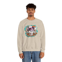 Aztec Floral Cow Skull on Turquoise Pattern Unisex Sweatshirt
