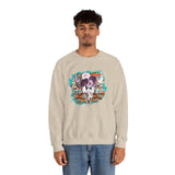 Aztec Floral Cow Skull on Turquoise Pattern Unisex Sweatshirt