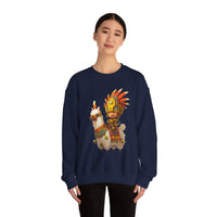 Cute Chibi Inca Warrior and Llama Cartoon Unisex Sweatshirt