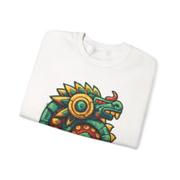 Colorful Quetzalcoatl Sun Serpent Glyph Style Unisex Sweatshirt