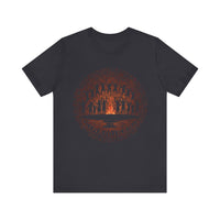 Tribal Ceremony Around Sacred Fire Glyph Style Unisex T-Shirt