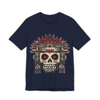 Pixel Art Aztec Skull Totem Unisex T-Shirt