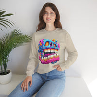 Chunky Neon Mayan Skull Graffiti Style Unisex Sweatshirt