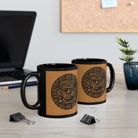 Aztec Totem Mesoamerican Art Illustration Black Mug