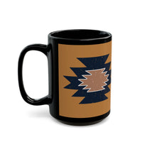 Minimal Southwest Tribal Rug Pattern Illustration Black Mug