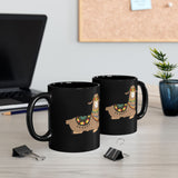 Resting Alpaca In Traditional Ornaments Black Mug