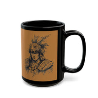 Jaguar Warrior Ink Portrait Black Mug