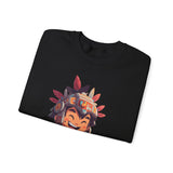 Chibi Aztec Warrior with Jaguar Cub Cartoon History Unisex Sweatshirt
