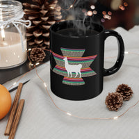 Andean Llama Fiesta Illustration Black Mug