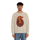 Quetzalcoatl Feathered Sun Serpent Glyph Style Unisex Sweatshirt