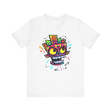 Cyber Aztec Skull Cartoon Style Unisex T-Shirt