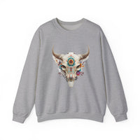 Sacred Floral Cow Skull Mandala Illustration Unisex Sweatshirt