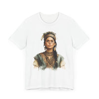 Inca Warrior Woman Watercolor Portrait and Tribal Jewelry Unisex T-Shirt