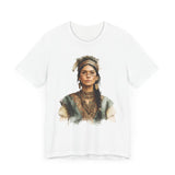 Inca Warrior Woman Watercolor Portrait and Tribal Jewelry Unisex T-Shirt